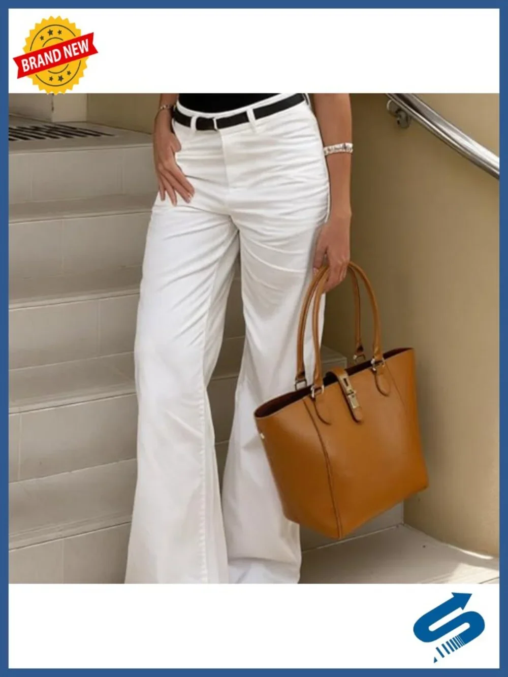 Vegan Leather Bucket Tote Bag with Adjustable Wide Strap